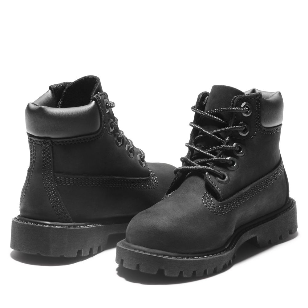 Bototos Timberland Niños 6-Inch Toddler Premium Waterproof Negras - Chile DFN-624103